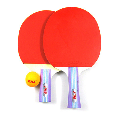 红双喜(DHS)I型成品乒乓球拍儿童学生双面反胶两只装入门直拍横拍
